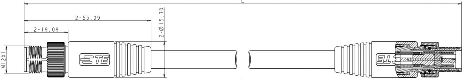 כבל לסנסורים TE CONNECTIVITY 2241021-1